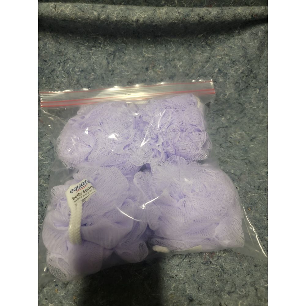 Loofah Bath Shower Sponge Pouf Mesh Ball Exfoliating Scrubber package of 4